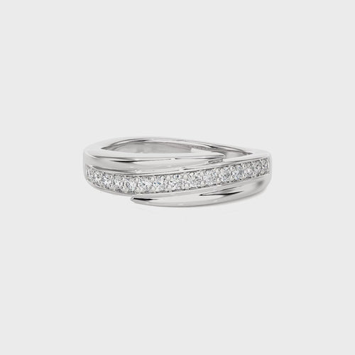 1/5 CT.Round Natural Diamond Crossover Ring