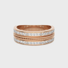 3/4 CT. Majestic Men's Engagement Round Lab Created Diamond Eternity Band Ring