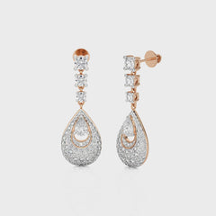 Teardrop Cluster Cocktail Lab Created Diamond Fashion Earrings.