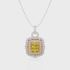 1 1/4 CT. Fancy Yellow Radiant Diamond  Fashion Pendant