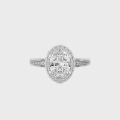 Designer Nobel Diamond Halo Engagement Ring