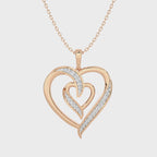 1/8 CT. Adorned Twin Heart Lab Created Diamond Pendant.