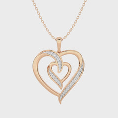 1/8 CT. Adorned Twin Heart Lab Created Diamond Pendant.