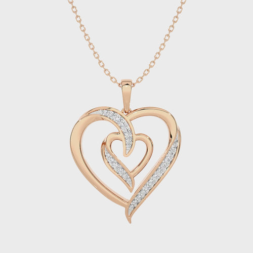 1/8 CT. Adorned Twin Heart Lab Created Diamond Pendant.