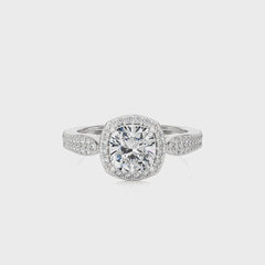 Vintage Style Bazel and Halo Diamond Engagement Ring