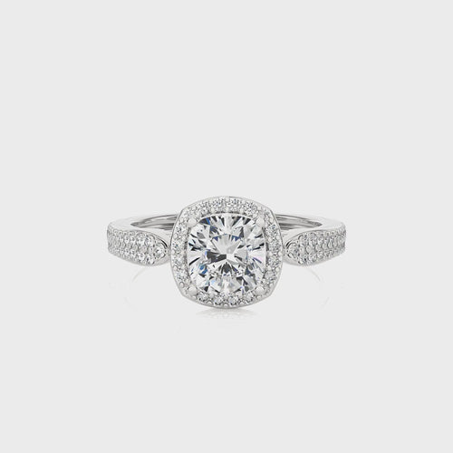 Vintage Style Bazel and Halo Diamond Engagement Ring