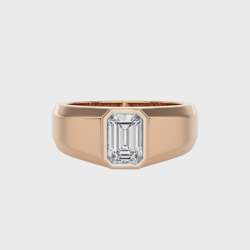 1 1/4 CT. Solitaire Men's Emerald Lab Created Diamond Engagement Band