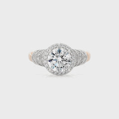 Designer Frill Diamond Halo Engagement Band Ring