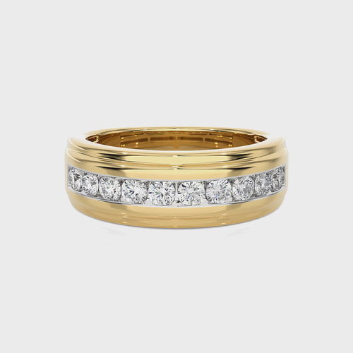 1 CT. Classic Half Eternity Men's Round Lab Created Diamond Engagement Band Ring