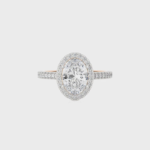 Artsy Bazel Halo Diamond Engagement Ring