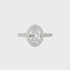 Artsy Bazel Halo Diamond Engagement Ring