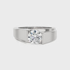 1 1/2 CT. Regal Round Brilliance Solitaire Men's Lab Created Diamond Engagement Band Ring