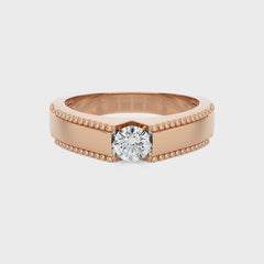 1/2 CT. Round Natural Diamond Engagement Ring