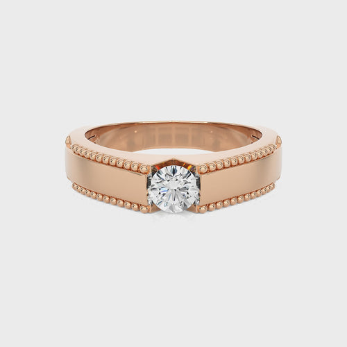 1/2 CT. Round Natural Diamond Engagement Ring