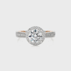 Starbrust Nebula Bazel Halo Diamond Engagement Ring