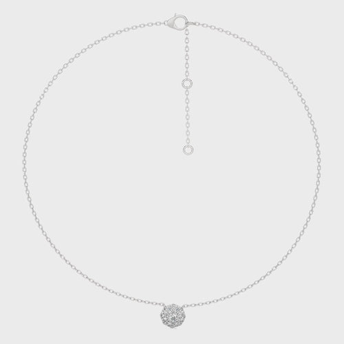 Twinkling Cluster Round Natural Diamond Necklace