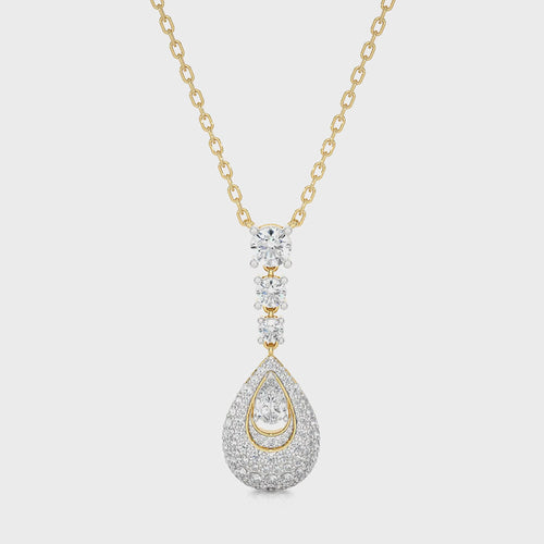 2 1/2 CT. Teardrop Cluster Cocktail Lab Created Diamond Fashion Pendant/Necklace.