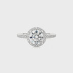 Aura Vintage Diamond Halo Engagement Ring