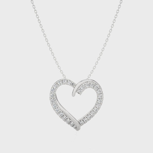 1/2 CT. Pure Affection Real Gold Heart Lab Created Diamond Pendant