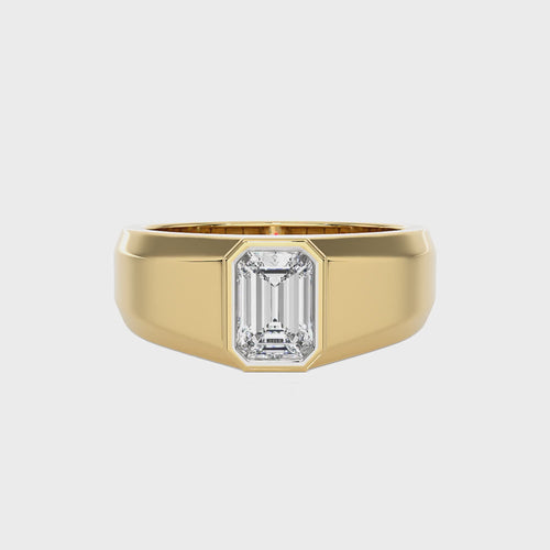 1 1/4 CT. Solitaire Men's Emerald Lab Created Diamond Engagement Band