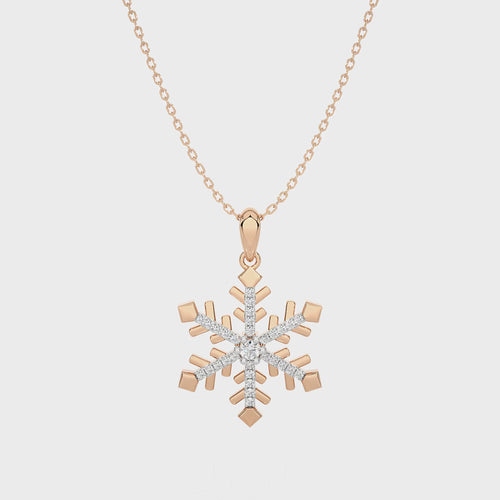 1/6 CT. Sparkling Snowflake Round Lab Created Diamond Pendant