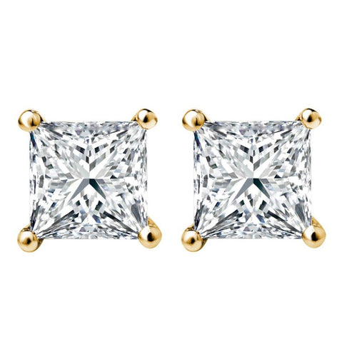 1/4 CT. Solitaire Princess Diamond Stud Earrings