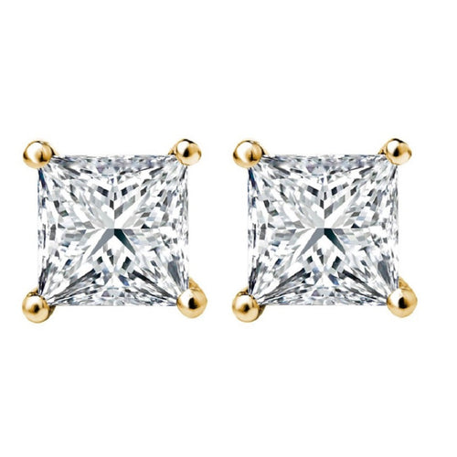 1/3 CT. Solitaire Princess Diamond Stud Earrings