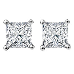 1/2 CT. Solitaire Princess Diamond Stud Earrings
