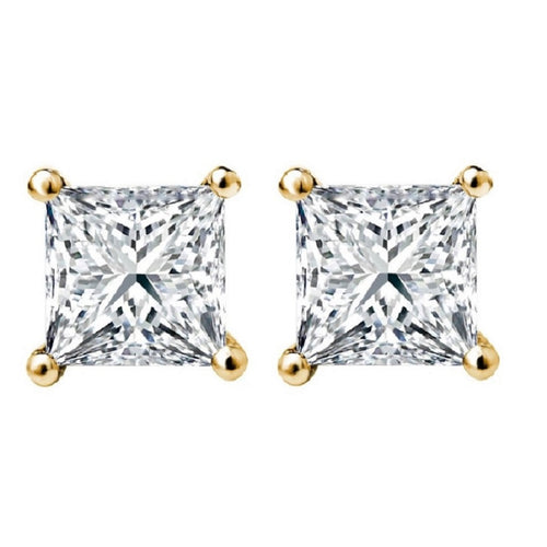 1/2 CT. Solitaire Princess Diamond Stud Earrings