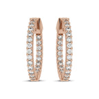 2 CT. Round Diamond Inside Out Hoop Earrings