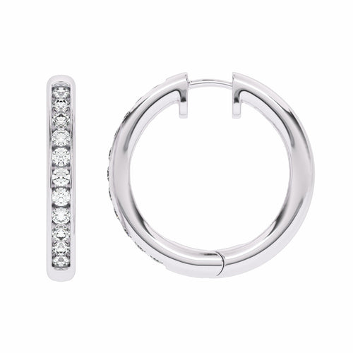 1 CT. Round Diamond Eternity Hoop Earrings