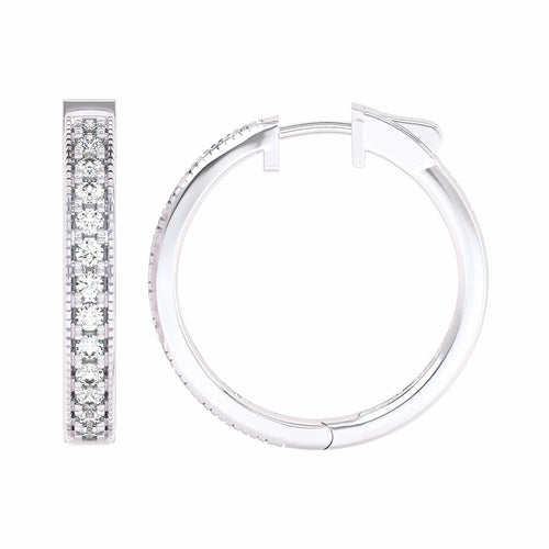 2 CT. Round Diamond Inside Out Hoop Earrings