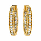 2 CT. Round Diamond Inside Out Hoop Earrings