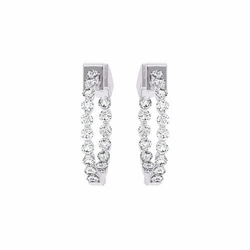 1 CT. Round Diamond Inside Out Hoop Earrings