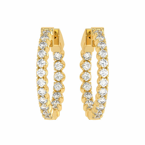 1 CT. Round Diamond Eternity Hoop Earrings