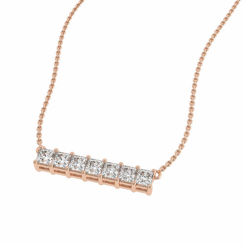 1 CT. Princess Diamond Bar Necklace