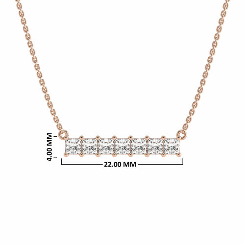 1 CT. Princess Diamond Bar Necklace
