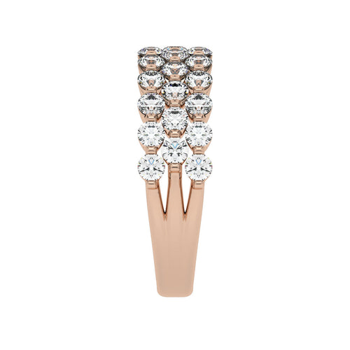 1 1/2 CT. Tripple Row Half Eternity band