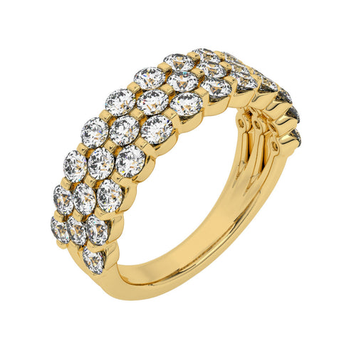 1 1/2 CT.Tripple Row Half Eternity band