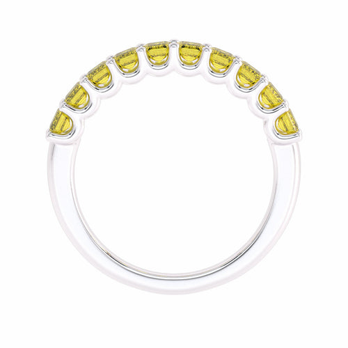 Fancy Yellow Radiant Diamond Half Eternity Ring