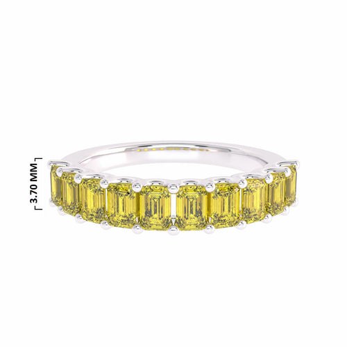 Fancy Yellow Radiant Diamond Half Eternity Ring