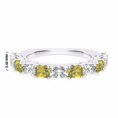 Fancy Yellow Radiant Diamond Band Ring