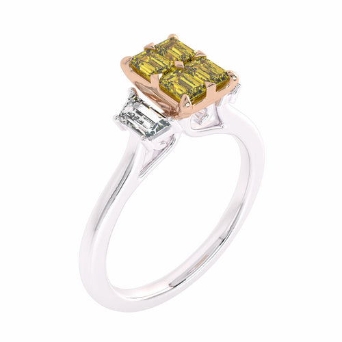 Fancy Yellow Radiant Diamond Engagement Ring