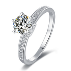 Opulent Elegance Bezel Set Round Solitaire  Moissanite Swirl Shank Engagement Ring in Sterling Silver