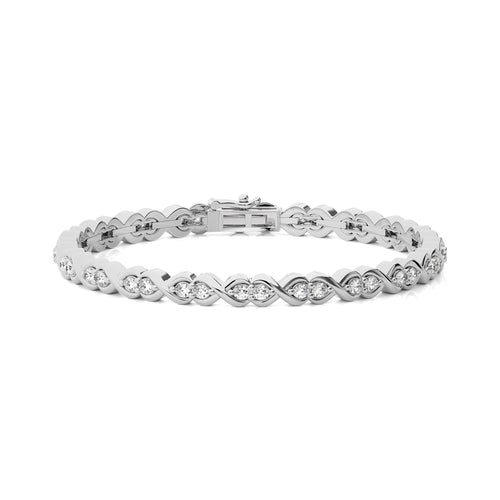 Astral Luster Stellar Essence Natural Studded Infinity Design Tennis Bracelet with Clasp Lock