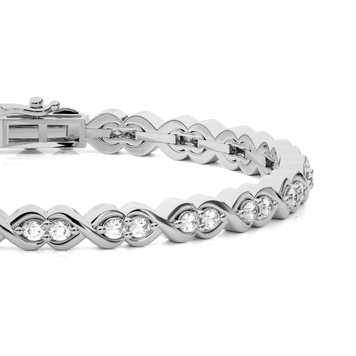 Astral Luster Stellar Essence Natural Studded Infinity Design Tennis Bracelet with Clasp Lock