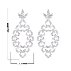 1 1/4 CT. Natural Round Diamond Studded Floral Design  Earrings