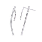 1/2 CT. Natural Round Diamond Studded Dangling Hoop Earrings