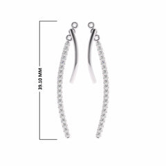 1/2 CT. Natural Round Diamond Studded Dangling Hoop Earrings