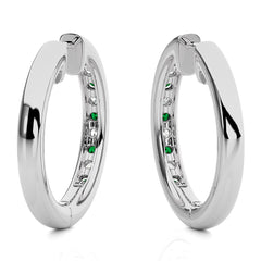 1 CT. Emerald Diamond Eternity Hoop Earrings